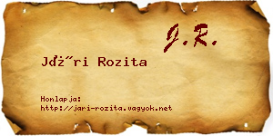 Jári Rozita névjegykártya